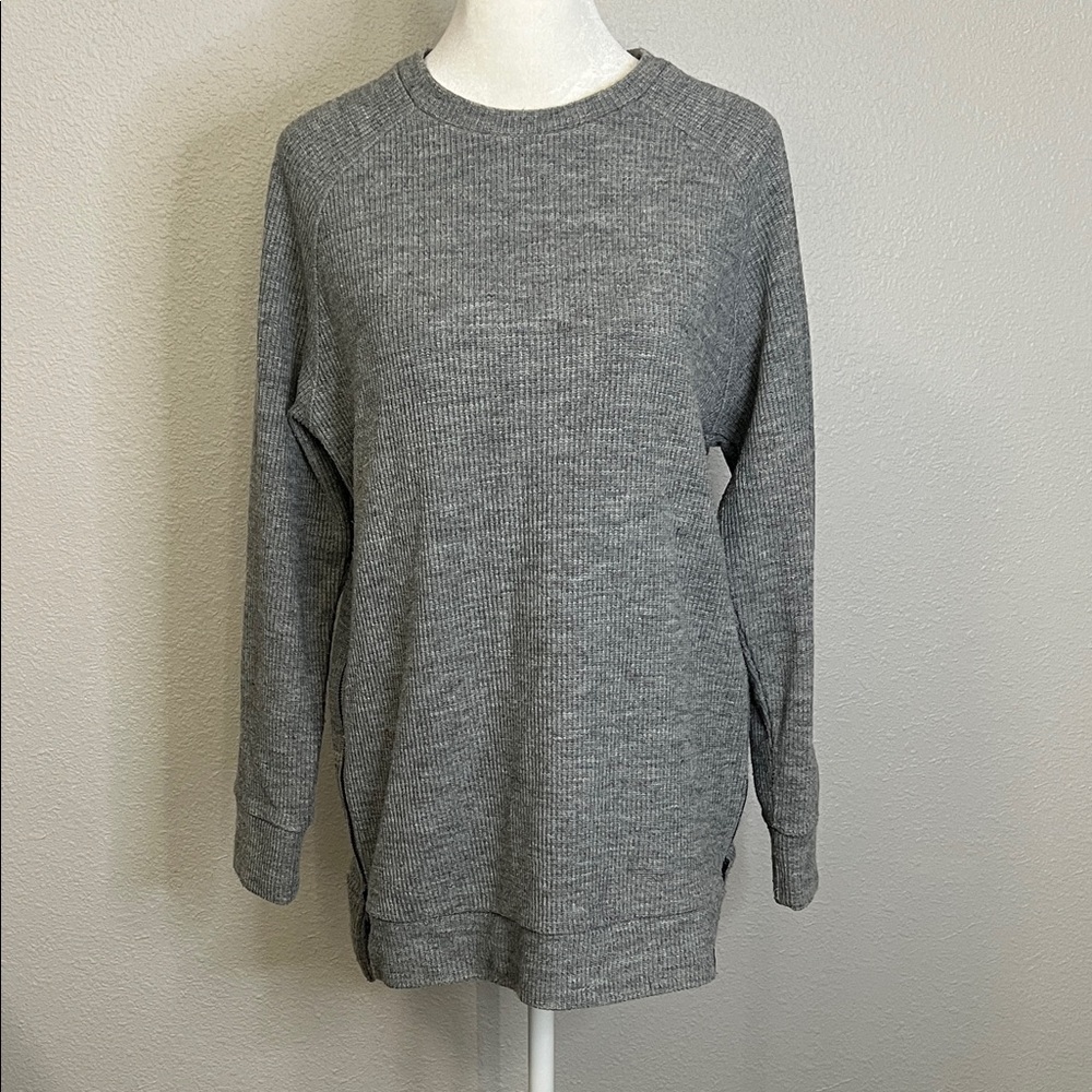 Varley Side Zipper Sweater Gray Size Small